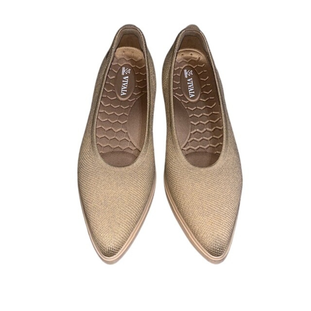 VIVAIA Veronica Pointed-Toe Flats Knit Sustainable Nutmeg Tan 40 / 9 - Picture 2 of 10